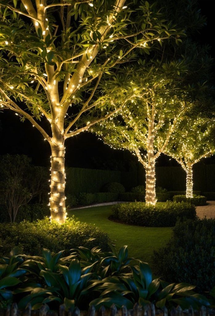 Landscape tree lighting, garden install — LitUp Vancouver installation