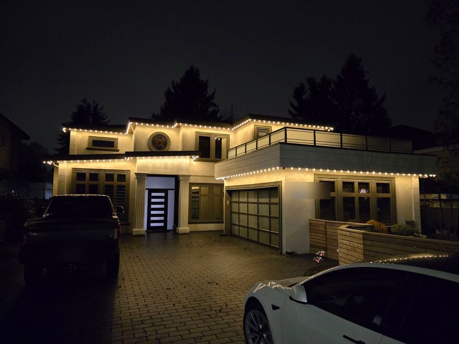 Full roofline lighting installation — LitUp Vancouver installation