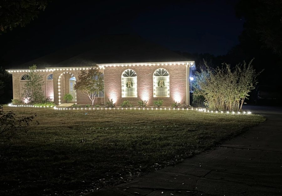 Roofline & landscape uplighting — LitUp Vancouver installation